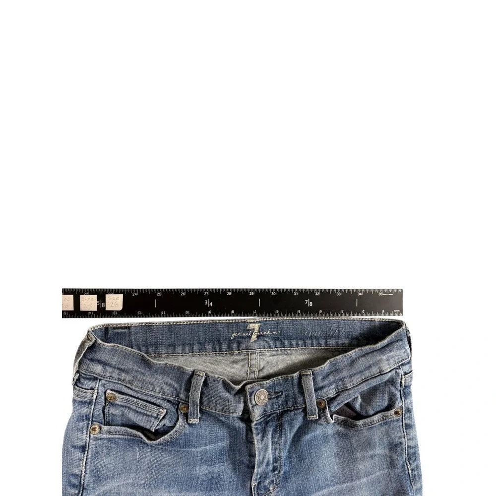 7 For All Mankind Jeans Womens 26 Blue Bootcut Stretch Lowrise Washed Y2k Flare